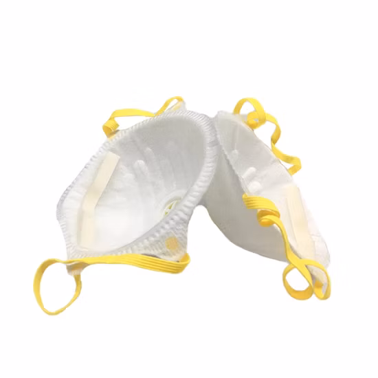 Máscara facial protetora profissional 4ply FFP3 com válvula, formato de copo